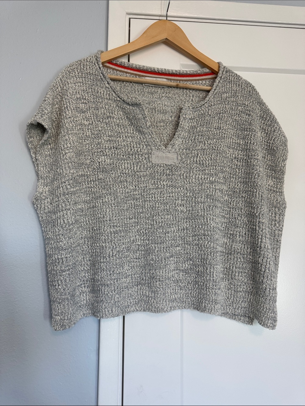 Zenana Outfitters Light Gray V-Neck Knit Sweater Vest